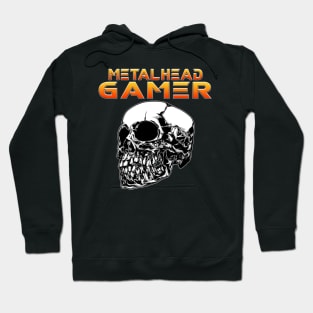 Metalhead Gamer Quarter Skull Orange Hoodie